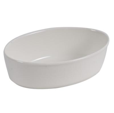 China Viable Hot Selling High Quality White Oval Dog and Cat Food Bowls / Ceramic Pet Bowl for sale