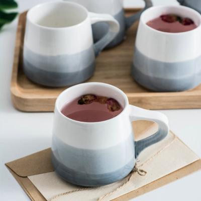 China Disposable wholesale cheap gray pottery modern design ceramic tea cup housware for sale