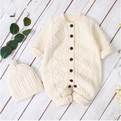 China Long Sleeves Antibacterial Knitted Baby Winter Romper Infant Kids Sweaters. for sale