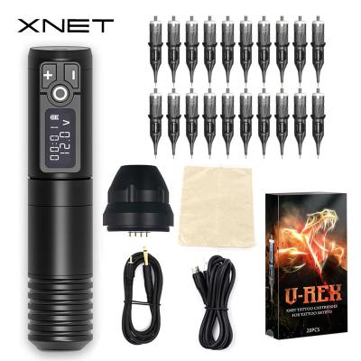 China Professional Full Set XNET Tattoo Wireless Tattoo Machine Set Rotary Tattoo Pen Japan Coreless Motor Kit with RCA Adapter and 20pcs Cartridge for sale