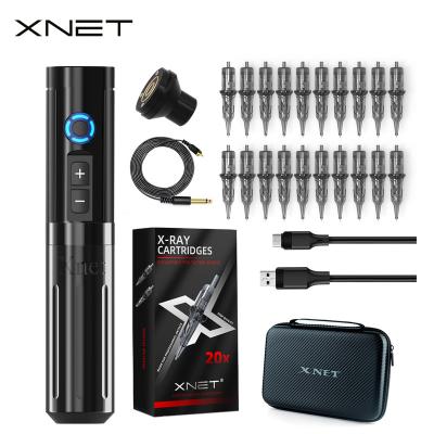 China Wireless Body Tattoo XNET RCA Battery Tattoo Machine Kit Digital Rotary Tattoo Pen Set With 20pcs Tattoo Cartridge for sale