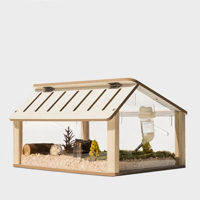 China MewooFun Breathable Manufacturers Wholesale Custom Wooden Acrylic Syrian Hamster Cage Guinea Pig Cage For Hamster for sale