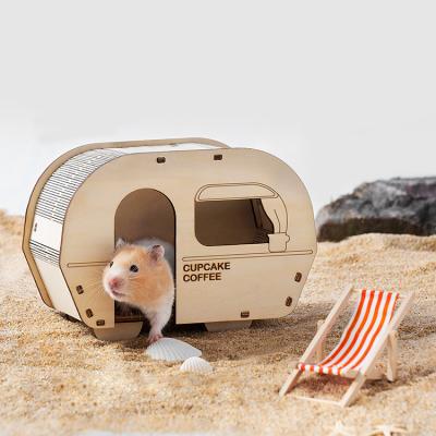 China MewooFun DIY Stocked Detachable Coffee Cart Train Syrian Hamster Hideout House For Sale for sale