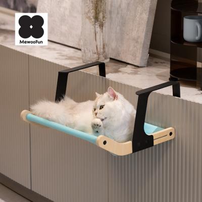 China Removable Cover MewooFun Pet Supplier No Punch Cat Hammock Wall New Design Pet Bed For Cat Window Mounted Cat Bed for sale