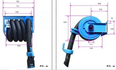 China Aluminium Vehicle Exhaust Extraction System Car Exhaust Extraction Hose 135mm for sale