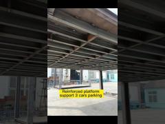 how to raise and park 3 cars simultaneously?3.5M high rise 4 post lift car elevator car parking lift