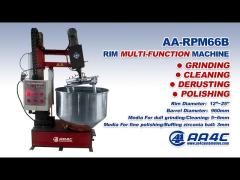 AA4C Rim  cleaning polishing machine AA RPM66B with media complete working video with media