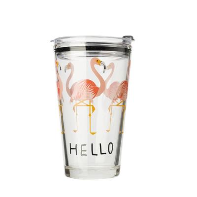 China Minimalist Straw Cup Glass Water Mug for sale