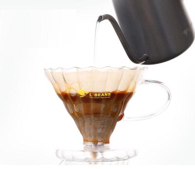 China Minimalist L-BEANS Coffee Filter Glass Mug for sale