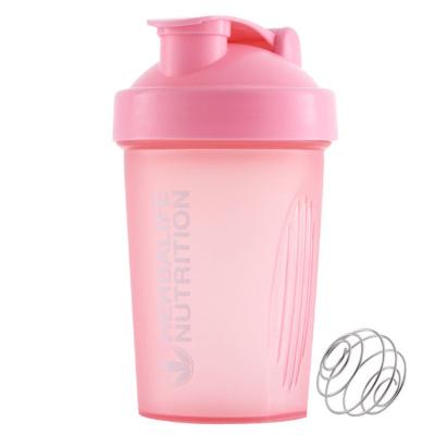 China Gym Stocked 400ml Protein Shaker Cup Outdoor Portable Fitness Plastic Shaker Water Bottle for sale