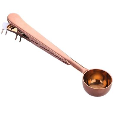 China High Quality Coffee Tea Clip Bag Coffee Scoop Spoon Stainless Steel Stocked Doser for sale