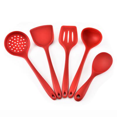 China Stocked Kitchen Cooking Tools Silicone Spatula Spoon Shovel 5pcs Cookware Set for sale