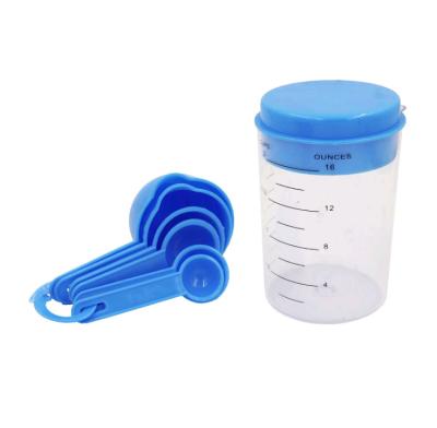 China Stocked plastic measuring cup and doser set 7 pieces with graduated measuring cup and doser for sale