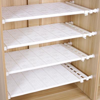 China Expandable Storage Plastic Adjustable Rack Holder Storage Divider Shelf For Wardrobe Closet Bookcase Compartment Gathering for sale