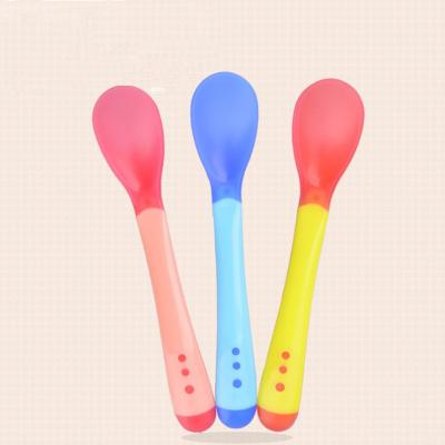 China BPA Free 3pcs/set Food Grade Silicone Eco-friendly Colorful Heat Felt Baby Spoons for sale