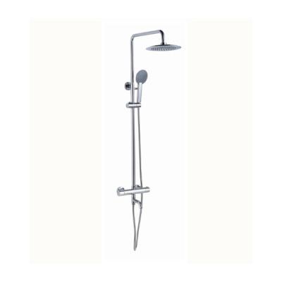 China With slide bar wholesale wall mounted shower set chromeplated brass booster spout shower head faucet for sale