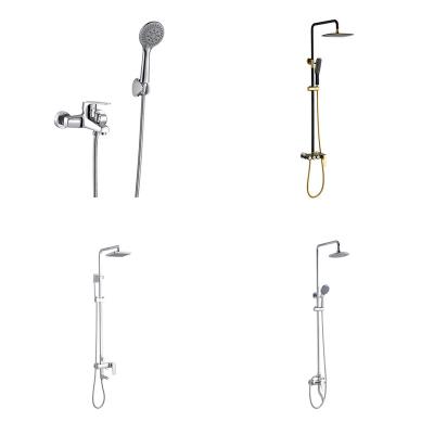 China With Shower Sliding Bar Bath Shower Set Bathroom Copper Shower Set Mixer Rain Hot/Cold High Quality Set for sale