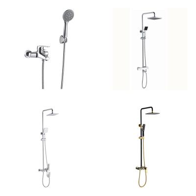 China With Sliding Bar High Quality Antique Shower Set Brass Sanitary Ware Booster Spout Shower Set Bathroom for sale