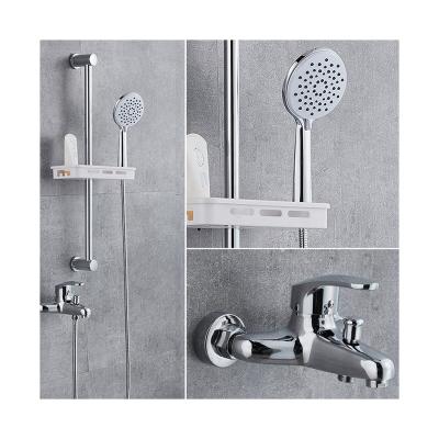 China With Sliding Bar Shower Set Wholesale Bathroom Thermostatic Wall Mounted Exsposed Shower Set for sale