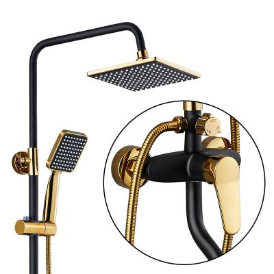 China With Sliding Bar Chromeplated Bathroom Shower Faucet Brass Hotel Sanitary Pressurized Hand Held Shower for sale