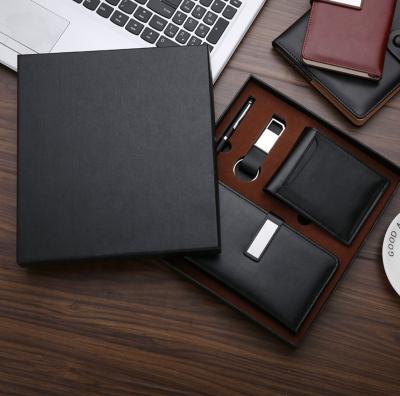 China Luxury factory directly sell business wallets, key chain, notebook and pen gifts set for promotion stationary for sale