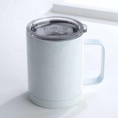 China Wholesale 12oz Stainless Steel Viable Wall Insulated Vacuum Sublimation Mugs Car Regular Double Tumbler With Handle for sale