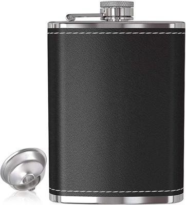 China Wine 8oz Leak Proof Pocket Wine Bottle Stainless Steel Liquor Flask Custom Logo Hip Flask With Lid for sale