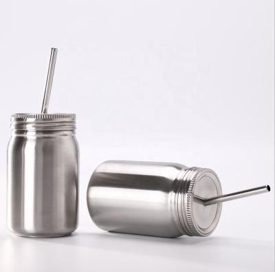 China Viable Wholesale 16oz 500ml Mason Jar Stainless Steel Double Wall Mug For Drinkware for sale