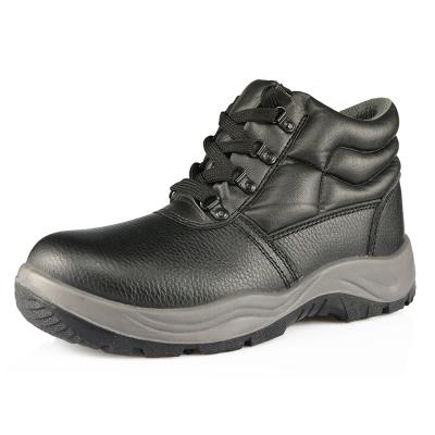 China Steel Toe Genuine Leather Black Steel Toe Safety Shoes Features for sale