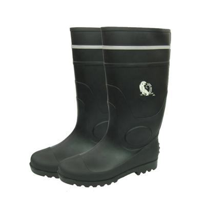 China Construction Site CE Approved Steel Toe Cap Water Proof Safety PVC Rain Boots With Reflective Stripe for sale