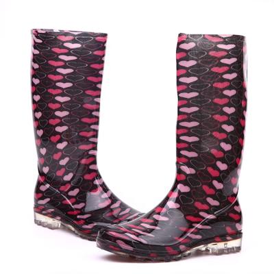 China Lightweight 100% Water Proof Water Proof Non Slip Shiny PVC Gum Boots Resistant Safety Non For Women for sale