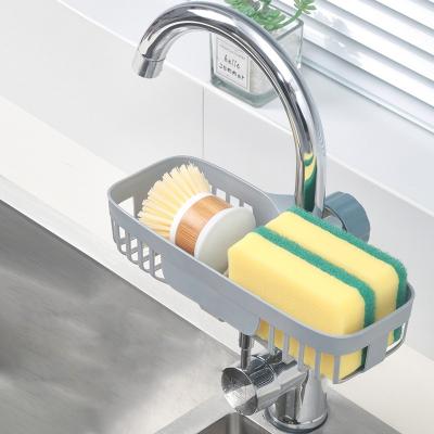 China Factory Price Kitchen Faucet Shelf Storage Organizer Occasional Soap Dispenser Sponge Holder for sale