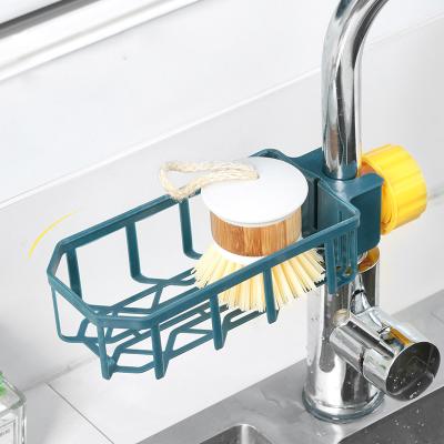 China Casual Wholesale Kitchen Storage Faucet Rack Soap Dispenser Sink Kitchen Sponge Holder for sale