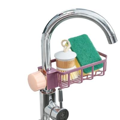 China High Quality Casual Plastic Sink Storage Faucet Adjustable Kitchen Sponge Soap Rack Holder for sale