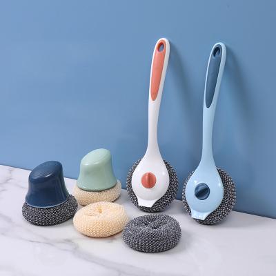 China Factory Price Sustainable Kitchen Cleaning Long Handle Pot Brush Household Wash Dish Brush for sale