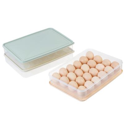 China Plastic Freshness Preservation Kitchen Egg Container 24 Grid Refrigerator Egg Storage Box for sale