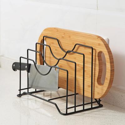 China Viable Organizer Kitchen Shelf Pan Rack Cutting Board Holder Storage Jar Lid Stand for sale