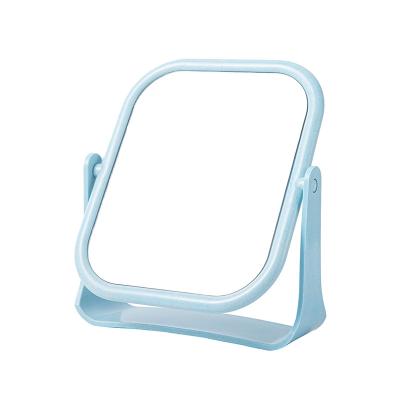 China Double Sided Cosmetic Table Desktop Mirror Wholesale Double Side Plastic Make Up Mirror for sale