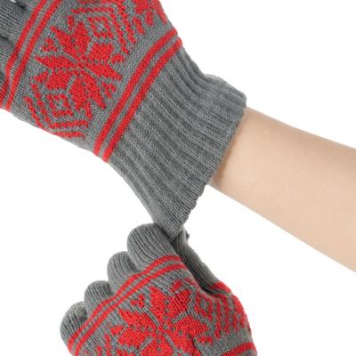 China Jacquard OEM Factory Custom Winter Keep Women Warm Comfortable Simple Jacquard Acrylic Magic Gloves Work Glove for sale