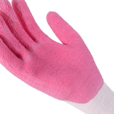 China Wholesale Garden Work Glove Anti Slip Breathable Pink Gloves Match Latex Coated Garden Working Gloves For Women for sale