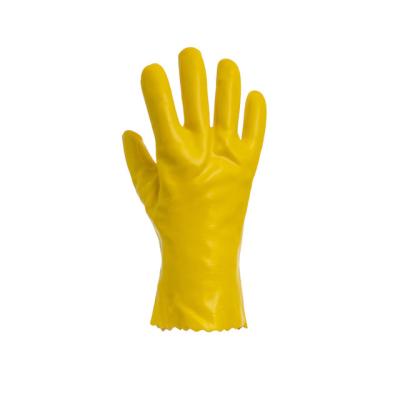 China Work Gloves Safety Cotton Gloves Full PVC Coating Smooth Finish Cotton Yellow Gloves Bulk Work Glove for sale