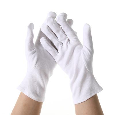 China Wholesale Washable 100%Cotton/Reusable White Uniform Ceremonial Gloves Comfortable/Machine Gloves Inspection Parade Gloves With Cheap Price for sale