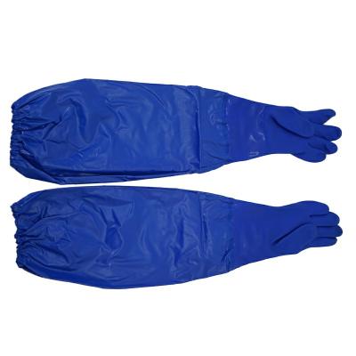 China Original work protection manufacturer pvc coated blue gauntlet work mitt pvc coated work mitt for sale