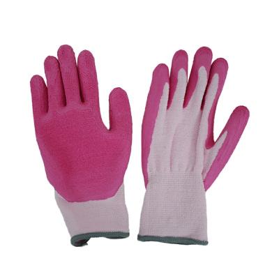 China Pink Coated Hand Sponge Rubber Gardening Gloves Anti Slip Large Grip Rubber Ladies Performance Gardening Gloves Hand Protection for sale