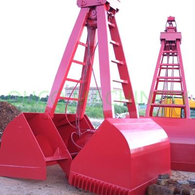 China Coal Lifting Bulk Handling 5 Cubic Clamshell Grab Bucket for sale