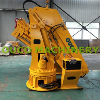 China O ABS certificou 1T amarelo 10M Marine Cranes Hydraulic Foldable Boom à venda