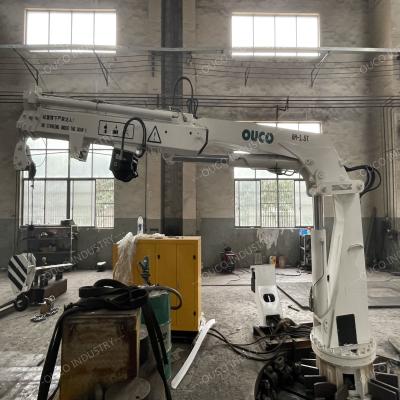 China 360° Rotation Marine Cranes Telescopic Knuckle Boom Crane 0.6T8M for sale