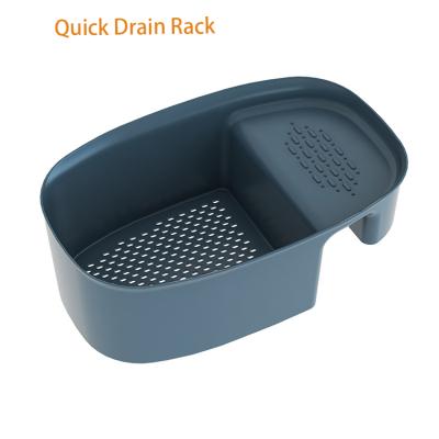 China Viable Sponge Filter Waste Basket Fruit Vegetable Rack Drain Hanging Kitchen Basket Storage for sale