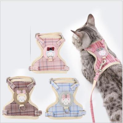 China Colorful Pull Rope Vest Pet Cartoon Bear Chest Strap Dog Chain Walking Medium Dogs Cat Dog Rope Accessories Small for sale