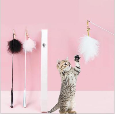 China Viable Colorful Funny Pet Toy Cat Toy Home Leisure Pet Products Interactive Feather Cat Stick High Quality Turkey for sale